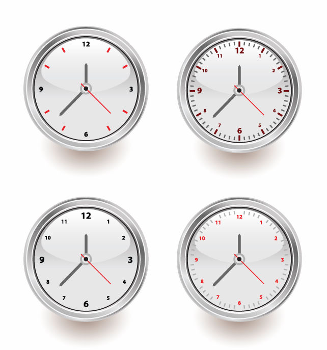 free vector Vector Set of Clocks
